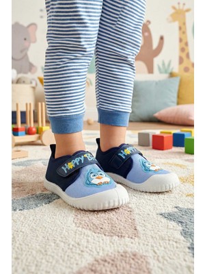 Gezer Yazlık Erkek Çocuk Keten Happy Bird Cırt Cırtlı Ayarlanabilir Ayakkabı