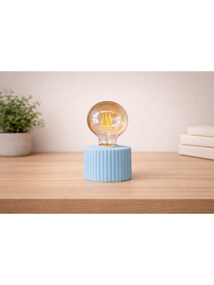 Ampul Tasarımlı Retro Masa Lambası Pilli Dekoratif Gece Lambası