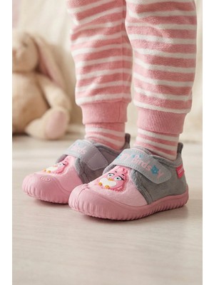 Gezer Kışlık Cırtlı Ayarlanabilir Rahat Taban Happy Birds Bebe Kız Panduf Ayakkabı