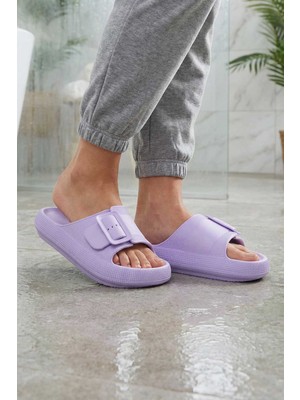 Gezer Kadın Yazlık Lila Tek Toka Ayarlanabilir Eva Banyo Bahçe Havuz Plaj Terlik