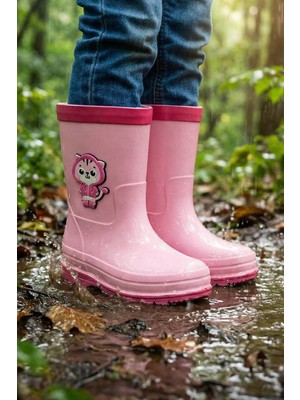 Gezer Kız Çocuk Kışlık İçinde Çıkarılabilir Ek Çoraplı Su Geçirmez Yağmur Bot Çizme