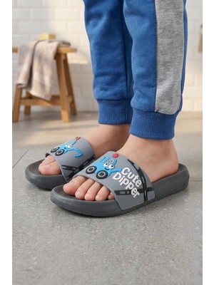 Gezer Erkek Çocuk Yazlık PU Ev Banyo Bahçe Plaj Havuz Günlük Terlik