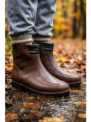 Gezer Kışlık Erkek Fermuarlı Içi Sıcak Astarlı Kar Bot Çizme