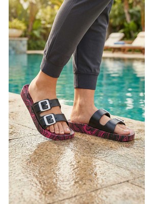 Gezer Kadın Yazlık Airblow Desenli Ev Bahçe Banyo Islak Zemine Uygun Terlik