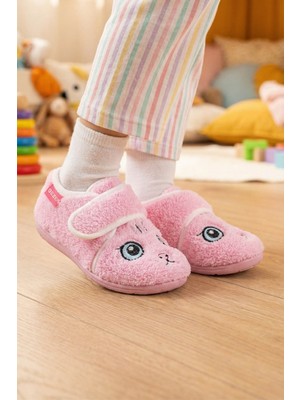 Gezer Kız Çocuk Kışlık Tek Cırt Cırtlı Ayarlanabilir Rahat Taban Ev, Bahçe, Okul, Kreş Panduf Ayakkabı