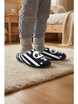 Gezer Erkek Çocuk Kışlık Panda Ev Bahçe Rahat Taban Gondol Terlik