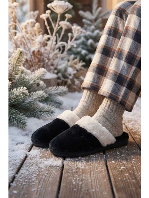 Gezer Kadın Kışlık Rahat Taban Ev Bahçe Peluşlu Terlik