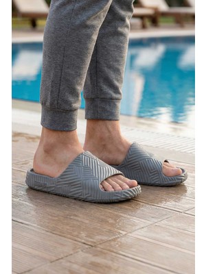 Gezer Erkek Yazlık Eva Ev Bahçe Banyo Esnek Islak Zemine Uygun Terlik