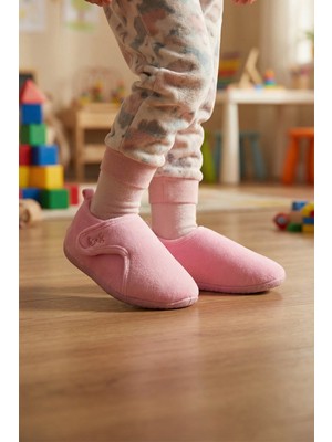 Gezer Kışlık Kız Çocuk PVC Rahat Taban Cırt Cırtlı Ayarlanabilir Ev Okul Kreş Panduf Ayakkabı