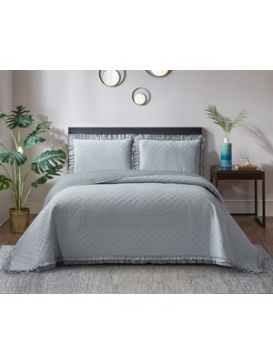 Roma Çift Kişilik Yatak Örtüsü - Gri