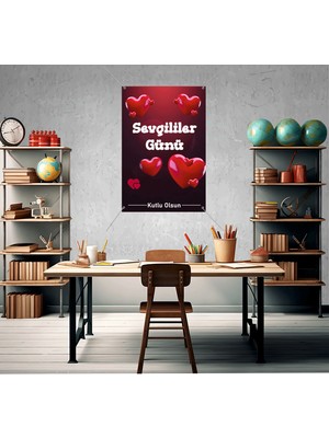 Deko Gonya 14 Şubat Sevgililer Günü Temalı Fotoğraf Panosu Branda 100X150