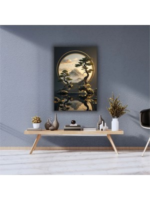 Japon Sanatı Temalı Dekoratif Cam Tablo