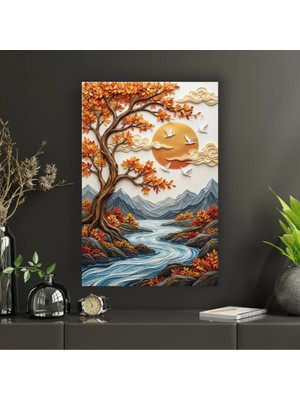 Japon Sanatı Temalı Dekoratif Cam Tablo