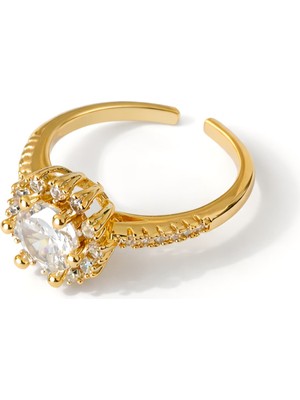 Formzen 316L Paslanmaz Çelik Zarif Işıltı Zirkon Taşlı Ayarlanabilir Yüzük – Modern & Şık Tasarım