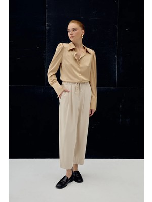 Sateen Talia Pantolon - Bej