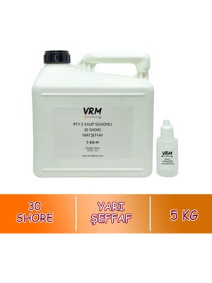 VRM Vernikrecinemarketi Rtv-2 Yarı Şeffaf - Sert Kalıp Silikonu (30 Shore) - 5 kg