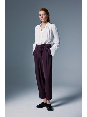 Sateen Talia Pantolon - Mürdüm