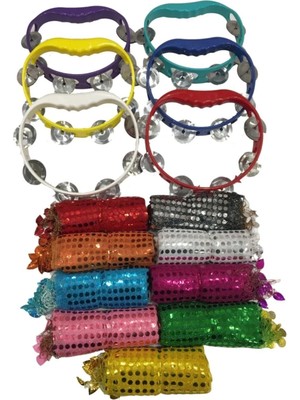 Evsay Kına Malzemesi Tef ve Halay Mendili 10 Adet Tef 20 Adet Halay Mendili