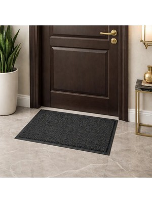 Agkhome Pvc Tabanlı Kaymaz Kapı Önü Paspası Koyu Gri 60 x 40 cm