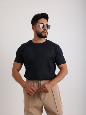 Erkek Fitilli Zinox Kumaş Tişört – Yumuşak Dokulu Basic Tişört