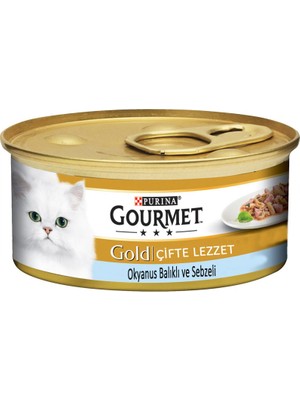 Purina Gourmet Gold Ispanak Soslu Okyanus Balıklı Kedi Konservesi 85 gr