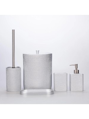 Selim Linen Banyo Seti Gümüş