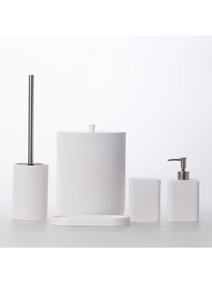 Selim Linen Banyo Seti Beyaz