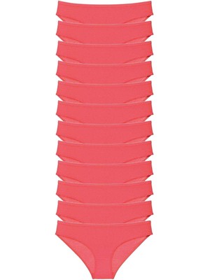 12 Adet Süper Eko Set Likralı Kadın Slip Külot Fuşya Nemere