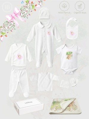 Lil Bug %100 Pamuk 10'lu Yenidoğan Seti - Büyülü Bahçe Kirpi Ailesi