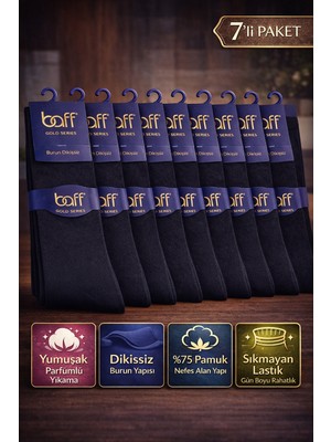 Baff Gold Pamuk 7'li Siyah Erkek Çorap