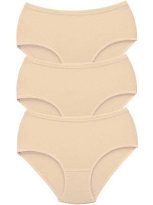 3 Adet Tutku Kadın Yüksek Bel Bato Kalın Lastik Külot Ten Nemere