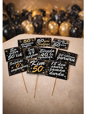 Bi Tutam Mutluluk 50 Yaş Konuşma Balonları 10 Adet