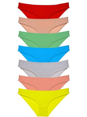7 Adet Süper Eko Set Likralı Kadın Slip Külot Çok Renkli Nemere