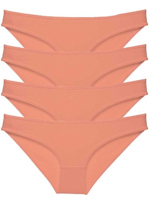 4 Adet Süper Eko Set Likralı Kadın Slip Külot Pudra Nemere