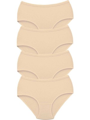 4 Adet Tutku Kadın Yüksek Bel Bato Kalın Lastik Külot Ten Nemere