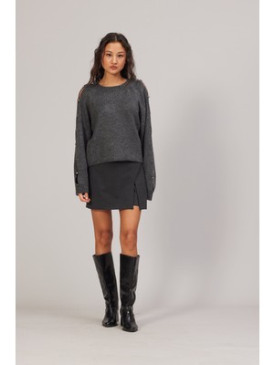 Nisan Triko Kol Detaylı Triko Kazak