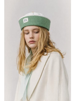 Betty Bands Kadın Yeşil Yazlık Marin Şapka – Retro Sailor Bere Bohem Stil