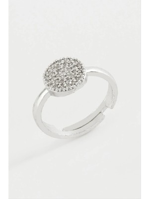 Yuvarlak Taşlı Metal Yüzük Nemere