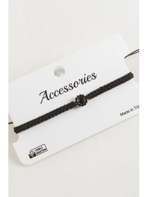 Çiçek Taşlı Makrome Örgülü Bileklik Nemere