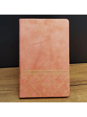 Somon Rengi Desenli Deri Defter Nemere