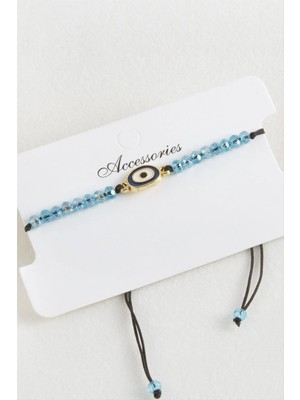 Nazar Kristal Makrome Ip Bileklik Nemere