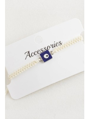 Kare Nazar Makrome Örgülü Bileklik Nemere