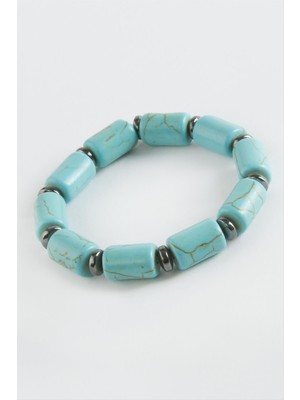 Çocuk Turkuaz Doğaltaş Bileklik 6 mm Nemere