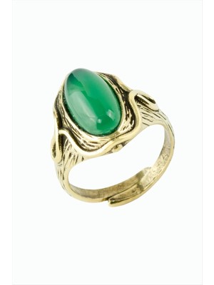 Oval Doğaltaşlı Otantik Yüzük Nemere