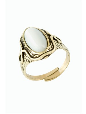 Oval Doğaltaşlı Otantik Yüzük Nemere