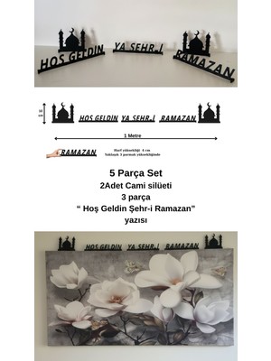 Ceviz Dizayn Ramazan Dekoru - Hoşgeldin Şehri Ramazan - Ayaklı Yazı 1 Metre - Pla