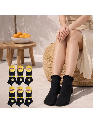 Kral Socks Kadın Bambu Çorap (6 Çift) Fırfırlı Patik Kadın Çorap