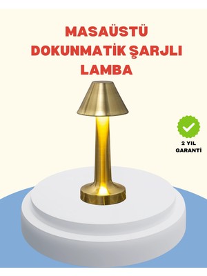 Şarjlı Masa Lambası 3 Işık Modu Kademesiz Karartma Metal Gövde Nemere