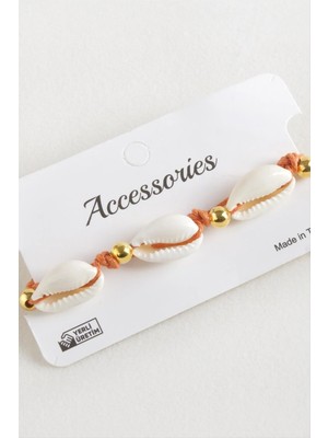 Deniz Kabuğu Makrome Ip Bileklik Nemere