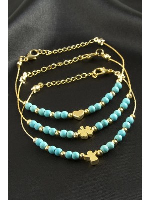 Karışık Turkuaz Boncuk Bileklik Nemere